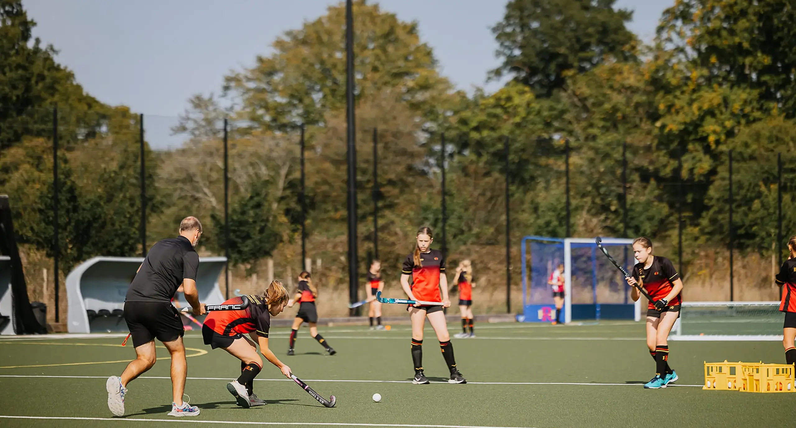 Girls hockey practice at Radnor House Sevenoaks in Kent